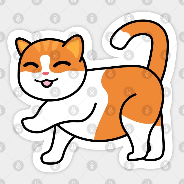 Fat Chonky Cat Walking Sticker by Shinsen Merch